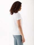 T-shirt bianca con logo stampato da donna