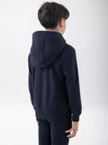 Felpa full zip blu con logo stampato junior
