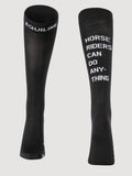 Calzini neri e storm con scritta sul polpaccio unisex