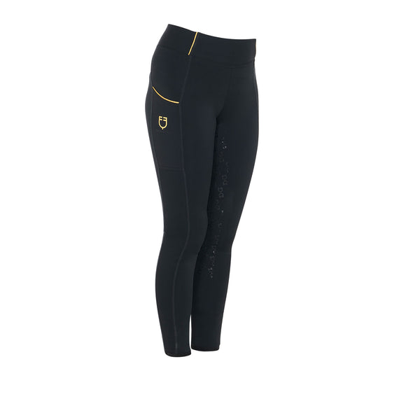 Leggins bambina slim fit grip con logo